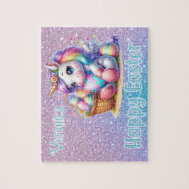 Personalized Unicorn Happy Easter Legpuzzel