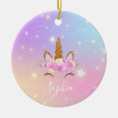 Personalized Unicorn Ornament for Girls (Voorkant)