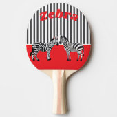 Personalized Unique background Zebra Red Black Tafeltennisbatje (Voorkant)