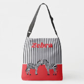 Personalized unique Zebra in red black Branding Crossbody Tas (Achterkant)