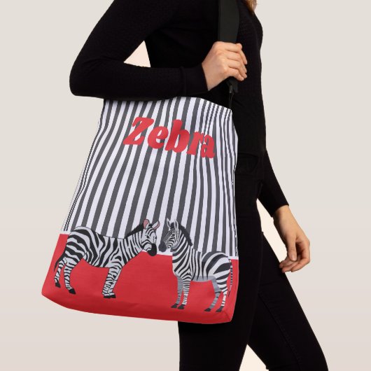 Personalized unique Zebra in red black Branding Crossbody Tas (Dichtbij)