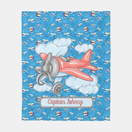 Personalized Up Up And Away Fleece Blanket (Voorkant)