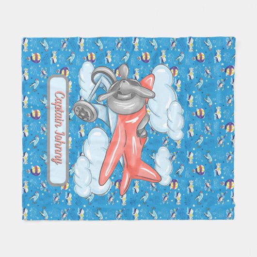 Personalized Up Up And Away Fleece Blanket (Voorkant (Horizontaal))