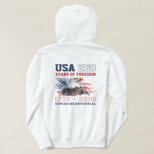 Personalized USA 1776 America's 250th Anniversary Hoodie (Design achterkant)