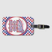 Personalized USA 250–Patriotic Retro Marquee Bagagelabel (Voorkant (horizontaal))