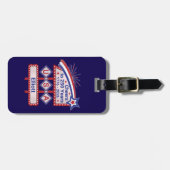 Personalized USA 250–Patriotic Retro Marquee Bagagelabel (Voorkant horizontaal)