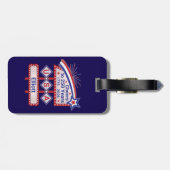 Personalized USA 250–Patriotic Retro Marquee Bagagelabel (Achterkant horizontaal)