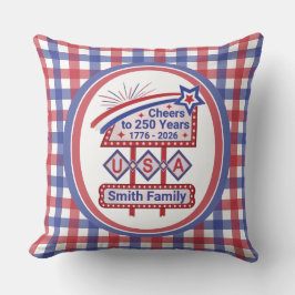 Personalized USA 250–Patriotic Retro Marquee Kussen