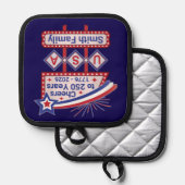 Personalized USA 250–Patriotic Retro Marquee Pannenlap (Voorkant / Achterkant)