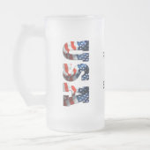 PERSONALIZED USA 3D Patriotic Frosted Beer Mok (Links)