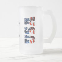 PERSONALIZED USA 3D Patriotic Frosted Beer Mok