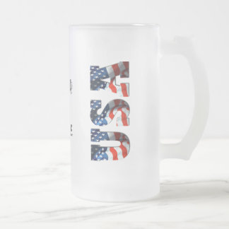 PERSONALIZED USA 3D Patriotic Frosted Beer Mok