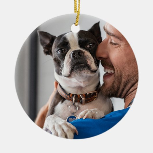 Personalized Using Pet's Photo & Name Keramisch Ornament (Voorkant)
