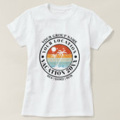 Personalized Vacation Palm Badge, Group Vacation T-shirt (Design voorkant)