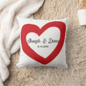 Personalized Valentine Anniversary Red Heart Names Kussen (Deken)