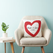 Personalized Valentine Anniversary Red Heart Names Kussen (Stoel)