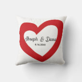 Personalized Valentine Anniversary Red Heart Names Kussen (Achterkant)