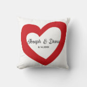 Personalized Valentine Anniversary Red Heart Names Kussen (Voorkant)