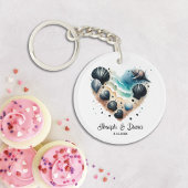 Personalized Valentine Anniversary Seashell Heart Sleutelhanger