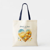 Personalized Valentine Anniversary Seashell Heart Tote Bag (Achterkant)