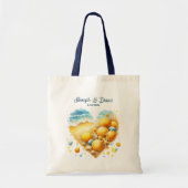 Personalized Valentine Anniversary Seashell Heart Tote Bag (Voorkant)