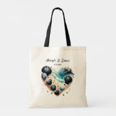 Personalized Valentine Anniversary Seashell Heart Tote Bag (Achterkant)