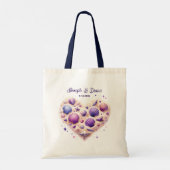 Personalized Valentine Anniversary Seashell Heart Tote Bag (Achterkant)