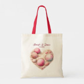 Personalized Valentine Anniversary Seashell Heart Tote Bag (Achterkant)