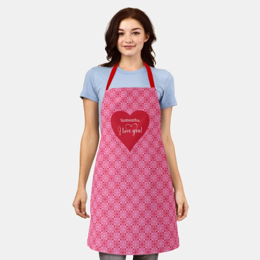 Personalized Valentine Apron A Sweet Love Gift Schort (Gedragen)