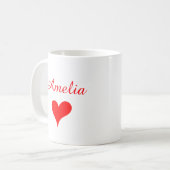 Personalized Valentine Coffee Mug, Custom Valentin Koffiemok (Voorkant links)
