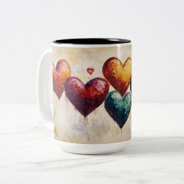 Personalized Valentine Coffee Mug, Custom Valentin Tweekleurige Koffiemok