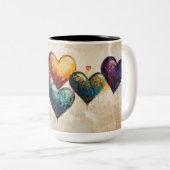 Personalized Valentine Coffee Mug, Custom Valentin Tweekleurige Koffiemok (Voorkant rechts)