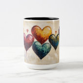 Personalized Valentine Coffee Mug, Custom Valentin Tweekleurige Koffiemok (Center)