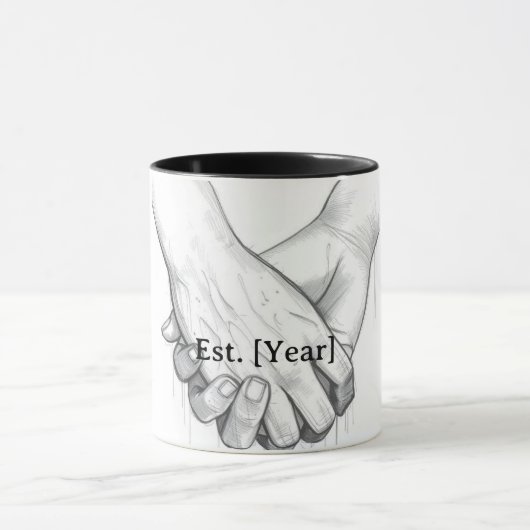 Personalized Valentine Couple Gift | Est. [Year]  Mok (Midden)