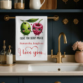 Personalized Valentine Food Pun Kitchen Towel Theedoek