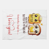 Personalized Valentine Gift Funny Food Towel Theedoek (Horizontaal)