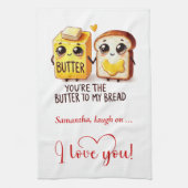 Personalized Valentine Gift Funny Food Towel Theedoek (Verticaal)