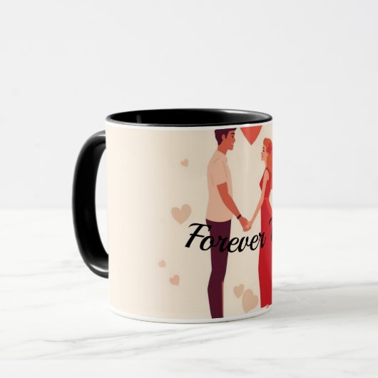 Personalized Valentine Mug for Couple | Forever Us Mok (Voorkant links)