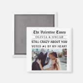 Personalized Valentine Newspaper  Magneet (Voorkant / Achterkant)