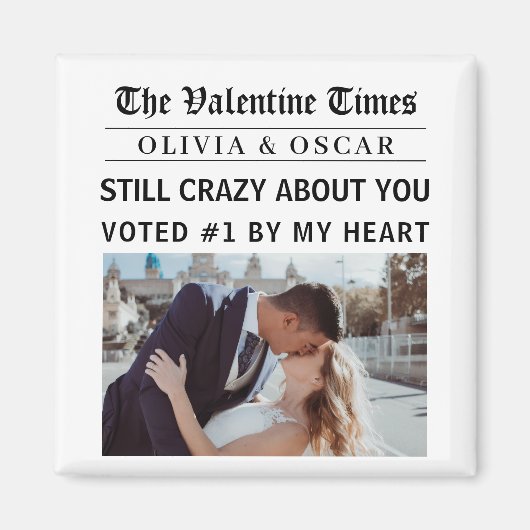 Personalized Valentine Newspaper  Magneet (Voorkant)
