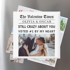 Personalized Valentine Newspaper  Magneet