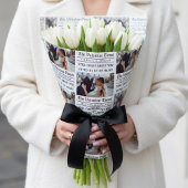 Personalized Valentine Newspaper Photo  Cadeaupapier