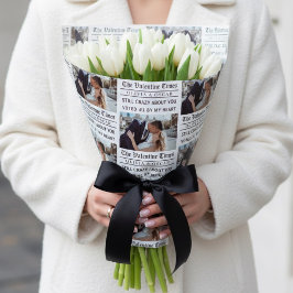 Personalized Valentine Newspaper Photo  Cadeaupapier