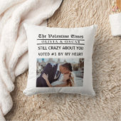 Personalized Valentine Newspaper Photo  Kussen (Deken)