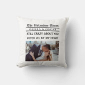 Personalized Valentine Newspaper Photo  Kussen (Voorkant)