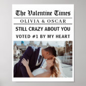 Personalized Valentine Newspaper Photo Poster (Voorkant)
