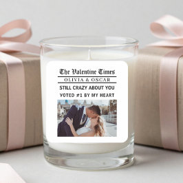 Personalized Valentine Newspaper Photo  Vierkante Sticker