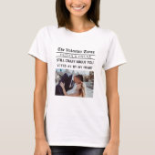 Personalized Valentine Newspaper  T-shirt (Voorkant)