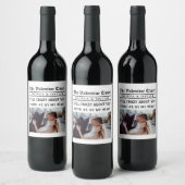 Personalized Valentine Newspaper  Wijn Etiket (Flessen)