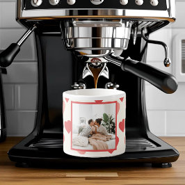Personalized Valentine Phot with Hearts Espresso Kop